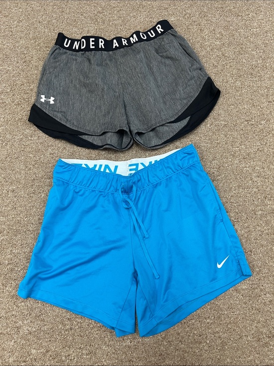 Under Armour Pants - Under Armour Gray Black Shorts size small and blue Nike dri fit shorts size xs